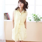 ZOO - Sleeveless Tie-Waist Shirtdress