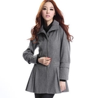 O.SA - Pleated Coat with Faux-Fur Cape