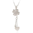 Menku - Rhinestone Clover Drop Necklace