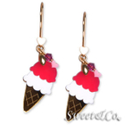 Sweet & Co. - Sweet&Co. Gold Mirror Fuchsia Ice-Cream Earrings