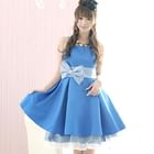 59 Seconds - Bow-Accent Organza-Hem Dress