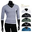 DANGOON - V-Neck Long-Sleeve T-Shirt