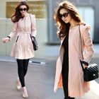 Jcstyle - Set: Inset Dress Coat + Belt