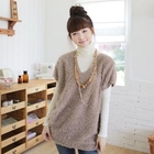 CLICK - Short-Sleeve V-Neck Fleece Top