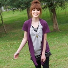 Tokyo Fashion - Set: Chiffon-Overlay Sleeveless Top + Cardigan