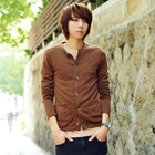 HOTBOOM - Button-Front Knit Cardigan