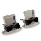Sweet & Co. - Sweet Mirror Black Hatter Ribbon Stud Earrings