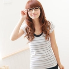 F-DNA - Mock Two-Piece Striped T-Shirt