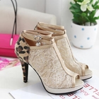 Smoothie - Peep-Toe Lace-Panel Boots