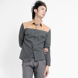 Two-Tone Polka Dot Shirt