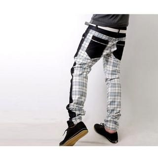Plaid Slim-Fit Pants