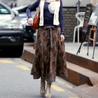 Vanilla French - Floral Print A Line Skirt