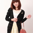 ZOO - Bow-Accent Striped Cardigan