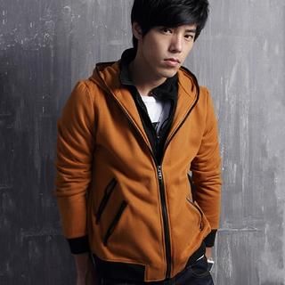 Inset Jacket Zip-Detail Hoodie