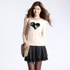 O.SA - Puff-Sleeve Heart-Sequined Top