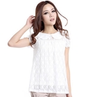 O.SA - Short-Sleeve Lace-Paneled Blouse