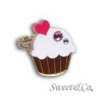 Sweet & Co. - Mini White Cupcake Crystal Gold Ring (S)