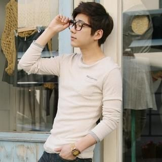 Stripe Trim Long Sleeve T-Shirt Stripe Trim Long Sleeve T-Shirt