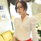 Jack Grace - Shirred-Sleeve Wrap Top