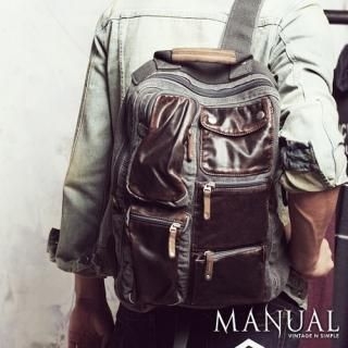 Faux-Leather Pocket Backpack Faux-Leather Pocket Backpack