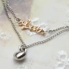 Fit-to-Kill - LOVE letters with herat double chain Necklace