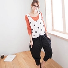 CatWorld - Drawstring-Waist Polka Dot Jumpsuit