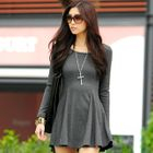 SOHO Central - Long Sleeve Ribbed Skater Dress