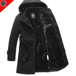 JIBOVILLE - 抓毛裡連帽大衣連腰帶 JIBOVILLE - 抓毛裡連帽大衣連腰帶