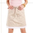 ZOO - Lace-Hem Drawstring Skirt