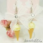 Sweet & Co. - Sweet Yellow Glitter Ice-Cream Swarovski Crystal Ribbon Earrings