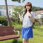 CLICK - Striped Mock Two-Piece Dress