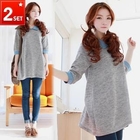 Jean Stone - Set: 3/4-Sleeve Dress + Skinny Jeans