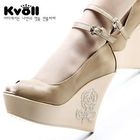 Kvoll - Rhinestone Peep-Toe Wedges