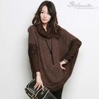 Stylementor - Cowl-Neck Loose Fit Knit Top