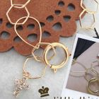 MyLittleThing - Golden Bracelet with Shiny Cross Pendant MyLittleThing - Golden Bracelet with Shiny Cross Pendant