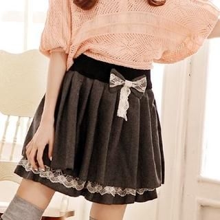 Wool-Blend Pleated Skirt