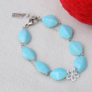 Lace Flower Beads bracelet(skyblue)