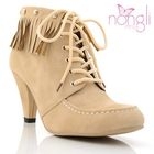 Nongli - Fringe-Accent Lace-Up Shoe Boots