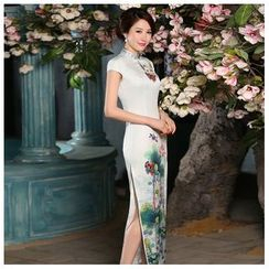 Janelle Qipao - 蓋袖印花旗袍 Janelle Qipao - 蓋袖印花旗袍