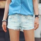 REDOPIN - Pinstriped Denim Shorts