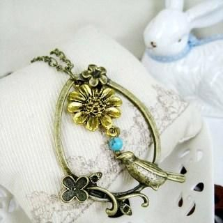 Copper Big Bird Garden Necklace Copper Big Bird Garden Necklace