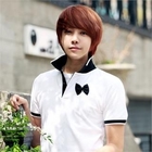 ABOKI - Contrast-Trim Polo Shirt with Brooch