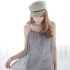 Kiwi Shop - Set: Leopard Print Camisole + Plain Camisole