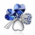 Cuteberry - Rhinestone Beaded Clover Brooch