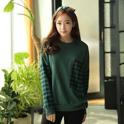 CLICK - Plaid Pocket Sweatshirt CLICK - Plaid Pocket Sweatshirt