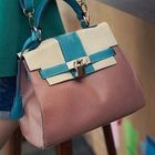 Smoothie - Color-Block Padlock-Accent Satchel