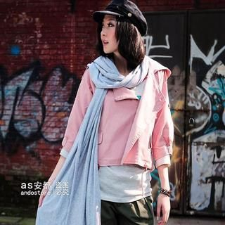Elbow-Sleeve Hooded Zip Jacket Elbow-Sleeve Hooded Zip Jacket