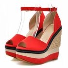 Grace Candy - Contrast-Color Espadrille Wedges