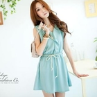 Tokyo Fashion - Ruffle-Trim Tie-Waist Sleeveless Dress