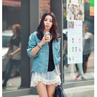 REDOPIN - Raglan-Sleeve Lace-Trim Top